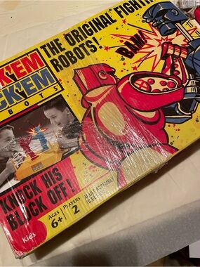 Mattel Rock 'Em Sock 'Em Robots - Yellow Box with Red and Blue Robots